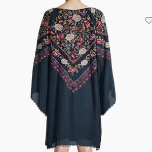 Johnny Was Maryam Embroidered Blue Birds & Butterfly Tunic Dress. Small.‎